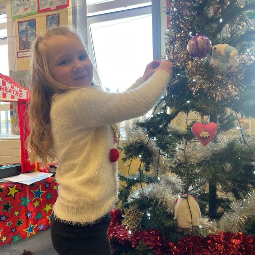 Decorating our Christmas Tree