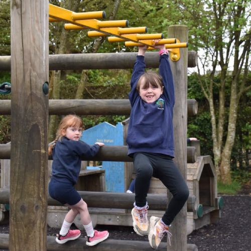 Yr1 Enjoying the Climbing Frame